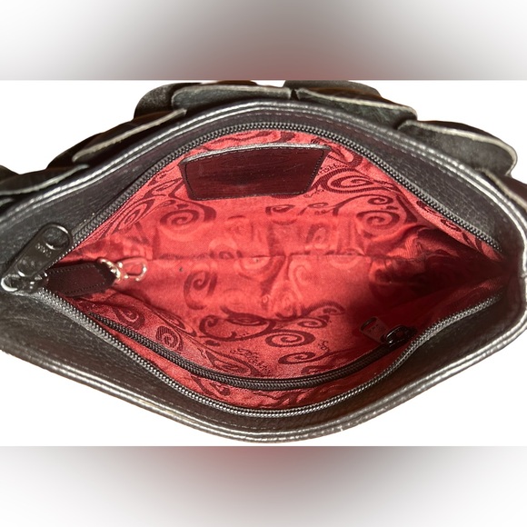 Brighton Rosalie Black Flower Leather Handbag - Picture 3 of 9